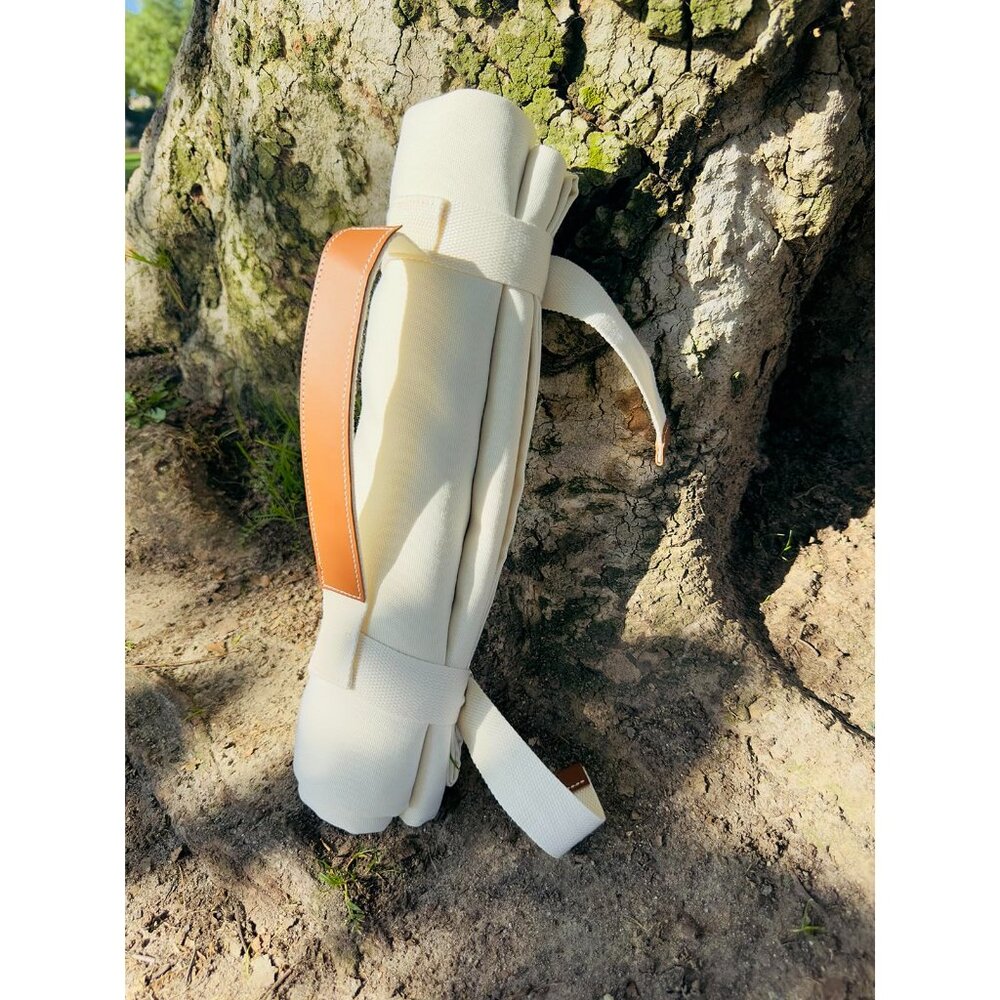 57”x 79”,Extra Large White Canvas Picnic Blanket Water Resistant Beach Mat